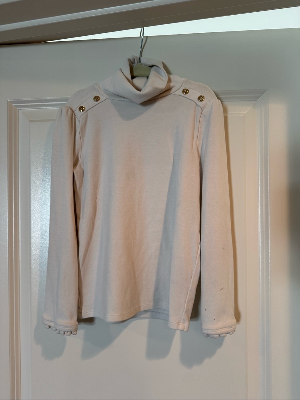 Gymboree Cream Turtleneck Sweater with Shoulder Buttons